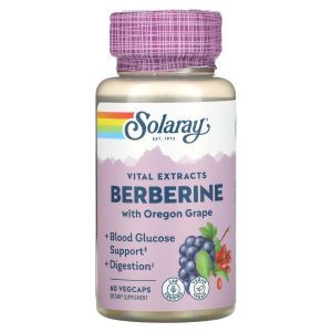 Берберин, Berberine, Solaray, экстракт корня, 60 капсул