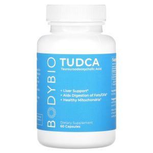 Тауроурсодезоксихолевая кислота, Tudca, BodyBio, 60 капсул
