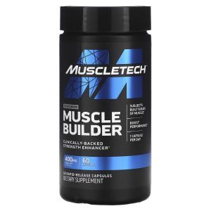 Стимулятор роста мышечной массы, Platinum Muscle Builder, MuscleTech, 60 капсул быстрого высвобождения
