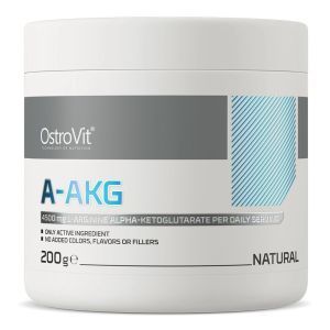 Аргинин альфа-кетоглутарат, A-AKG, OstroVit, натуральный, 200 г
