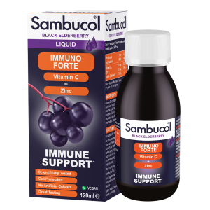 Черная бузина + Витамин С + Цинк, Black Elderberry, Immuno Forte, Sambucol, поддержка иммунитета, 120 мл