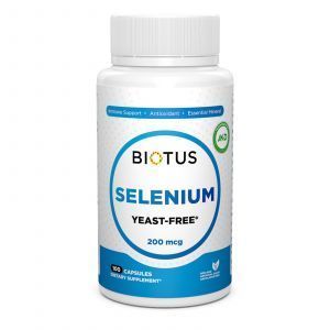 Селен, Selenium, Biotus, без дрожжей, 200 мкг, 100 капсул
