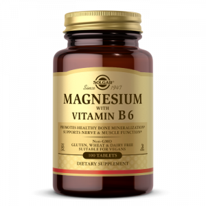 Магний с витамином В-6, Magnesium with Vitamin B6, Solgar, 133/8 мг, 100 таблеток