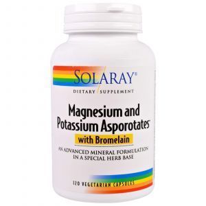 Магний и калий, Magnesium and Potassium, Solaray, 120 капс.
