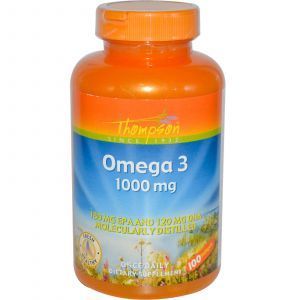 Омега 3, Omega 3, Thompson, 1000 мг, 100 кап.