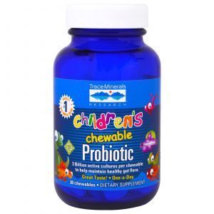 Пробиотики для детей, Chewable Probiotic, Trace Minerals Research, 30 штук