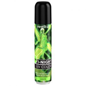 Краска-спрей для волос неоновый салатовый оттенок, 1-Night UV Colouring Spray, Venita, 50 мл.