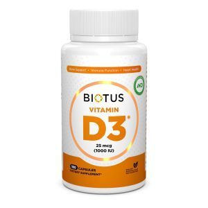D3-vitamiin, D3-vitamiin, Biotus, 1000 RÜ, 180 kapslit