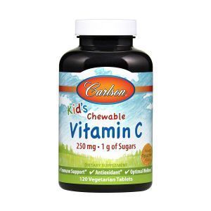 Витамин С жевательный, Kid's Chewable Vitamin C, Carlson Labs, 250 мг, 120 таблеток